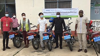 Samsung mHealth supports Adaklu District Health Directorate with 6 motorbikes