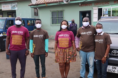 Stratcomm Africa distributes nose masks to commercial drivers in Accra