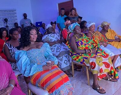 Akua Amoakowaa second (left) watching the unveiling together with Queens and guests