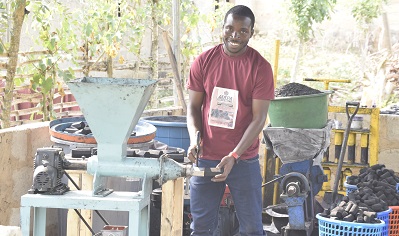 Ernest Twum Barima makes coconut husk, plastic waste valuable