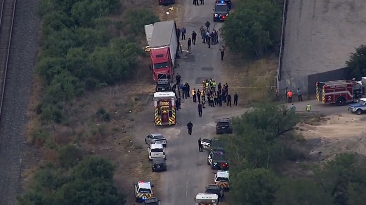 The articulated lorry was found in San Antonio (Image: News 4 San Antonio)