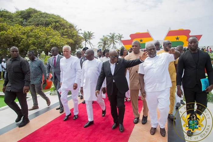 President Akufo-Addo and other dignitaries greeting guests at the ceremony