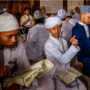 • Some students reciting the Quran