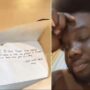 Damien Sanders received a sad note from the delivery guy