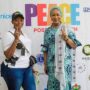 • Lion Diane Novis Zukowski MJF, Chairperson of District 418 Peace Poster Contest and 2nd Lady of Republic of Ghana, Samira Bawumia in a photograph.