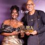 Dentaa Amoateng in a photograph with Harvey Mason of the Grammy Academy fame