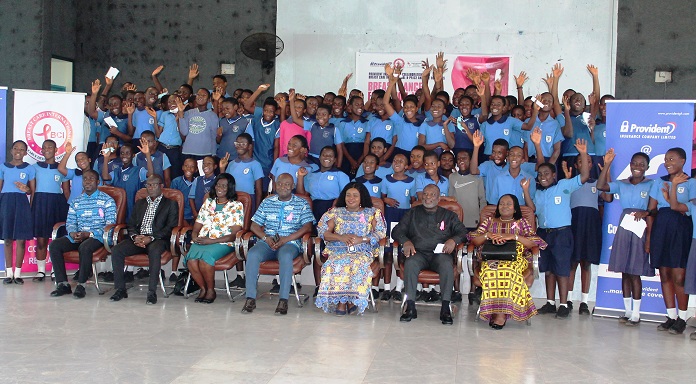 Dr Wiafe Addai seated third from right with other dignitries and the students after the programme