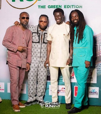 KOD in a photograph with Edem, Freedom Cheddar and Rocky Dawuni