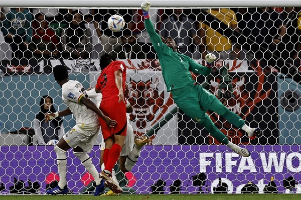 • Ati-Zigi making a save during the Group H match between South Korea and Ghana at the Education City Stadium in Qatar