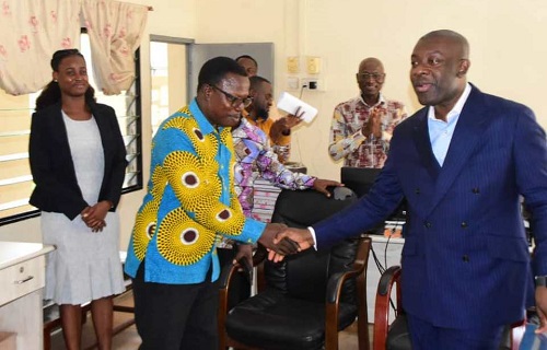 Remain resolute …Oppong Nkrumah tells NTC staff on Chocolate Day visit