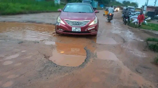 A section of roads with potholes