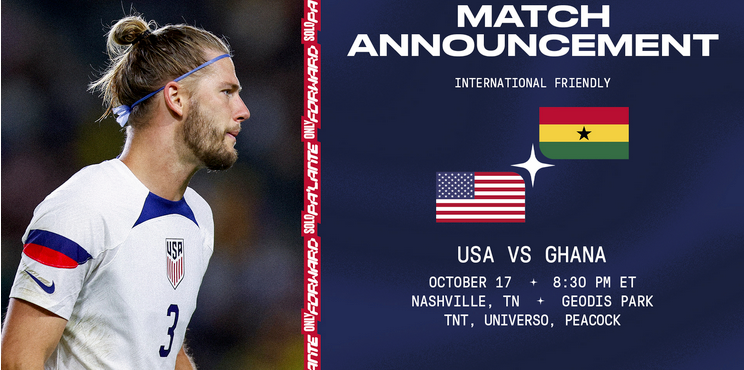 United States of America host high profile friendly against Ghana in October
