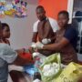 Healthworkers at 37 Military Hospital attending to a child with clubfoot