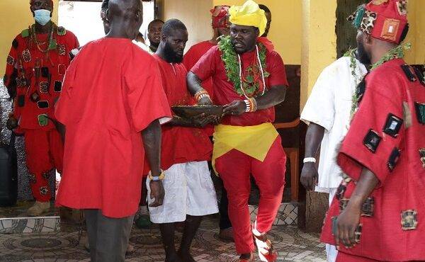 Original Nii Martey Laryea I leads Homowo celebration in Tsehie Gbugblah