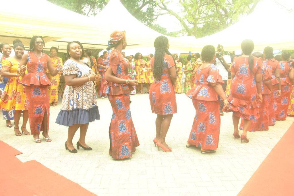 A section of the Ladies displaying their dancing skills.