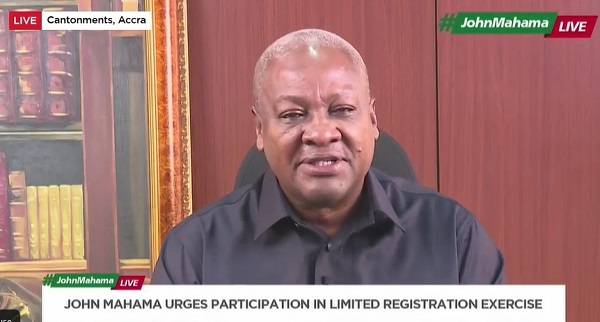 Take advantage of EC’s limited voter registration – Mahama rallies 18-yr-olds