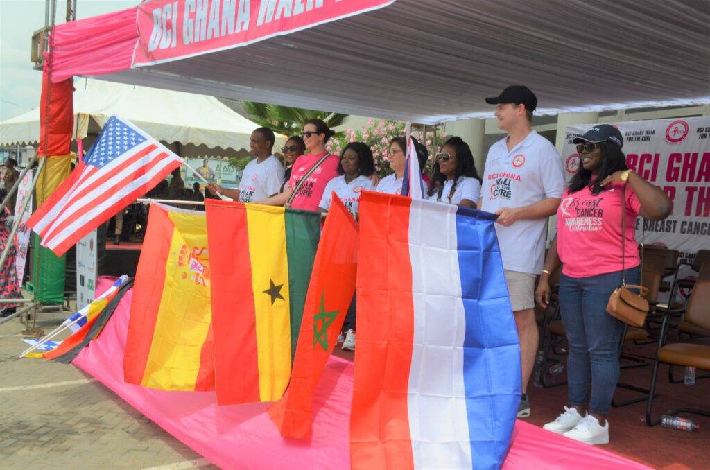 Chief Dr Wiafe Addai(seond from left) with other foreign nationals supporters 