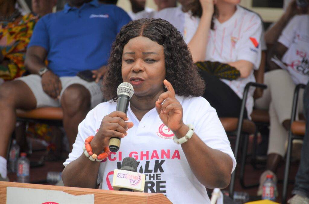 (Inset) Dr Mrs Beatrice Wiafe Addai addressing the garthering at the event