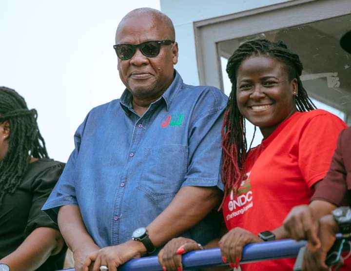 Ms Bonnie(right) with former President Mahama