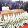 • President Akufo-Addo (third from left) filing past the late Naa Dedei Omaedru III in the casket
