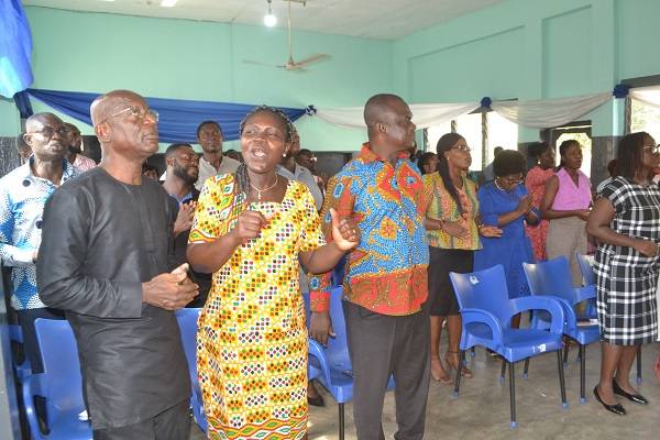 A section of NTC Staff singing to the glory of God.