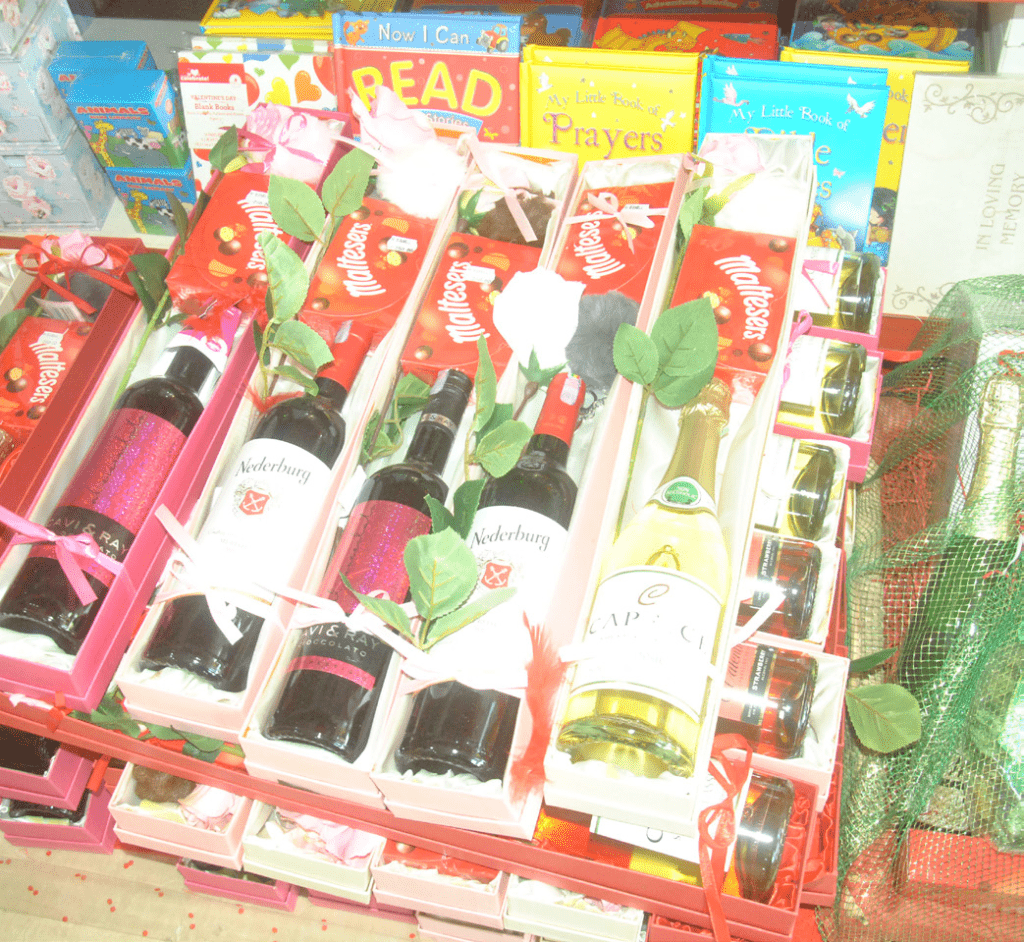 • Variety of wine on display