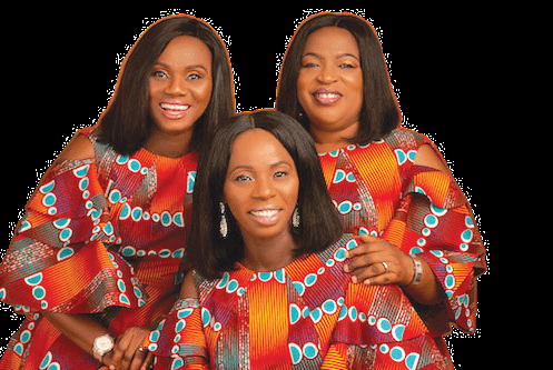 • From left: Cynthia, Edna and
Monica forming the dynamic trio
of Daughters of Glorious Jesus