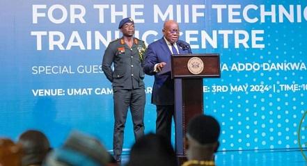 Pres Akufo-Addo cuts sod for Construction of MIIF Technical Training Centre in Tarkwa